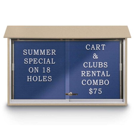 United Visual Products Outdoor Enclosed Combo Board, 72"x36", Bronze Frame/White Porc & Pumice UVCB7236ODBZ-WHTPORC-PUMICE